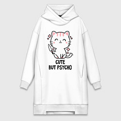 Женская толстовка-платье Cute but psycho - cat