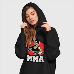 Женское худи-платье MMA girl, цвет: черный — фото 2