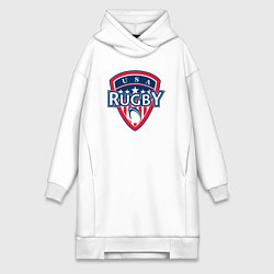 Женское худи-платье USA rugby, цвет: белый