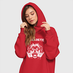 Женское худи-платье Megadeth rock dog, цвет: красный — фото 2