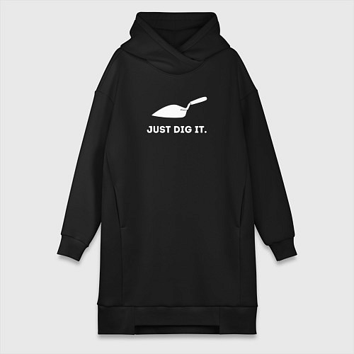 Женская толстовка-платье Just dig it / Черный – фото 1
