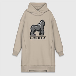 Женское худи-платье Горилла, цвет: миндальный