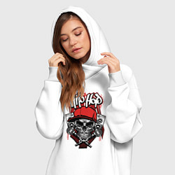 Женское худи-платье Hip-hop killer, цвет: белый — фото 2