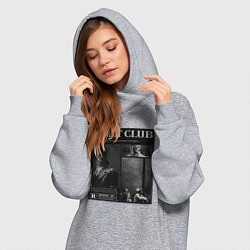 Женское худи-платье Бойцовский клуб постер, цвет: меланж — фото 2