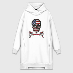 Женское худи-платье Skull USA, цвет: белый