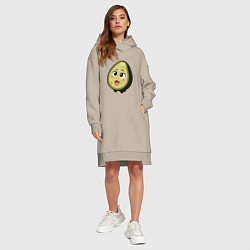 Женское худи-платье Ахегао авокадо, цвет: миндальный — фото 2