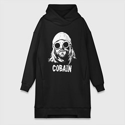 Женское худи-платье Nirvana - Cobain, цвет: черный