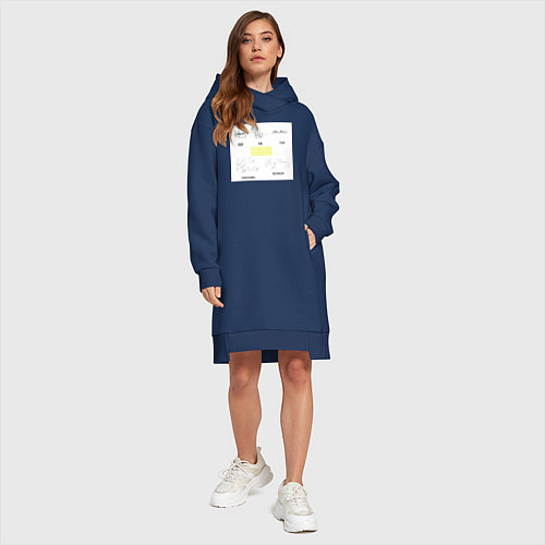 Женская толстовка-платье Big bang подписи участников / Тёмно-синий – фото 4