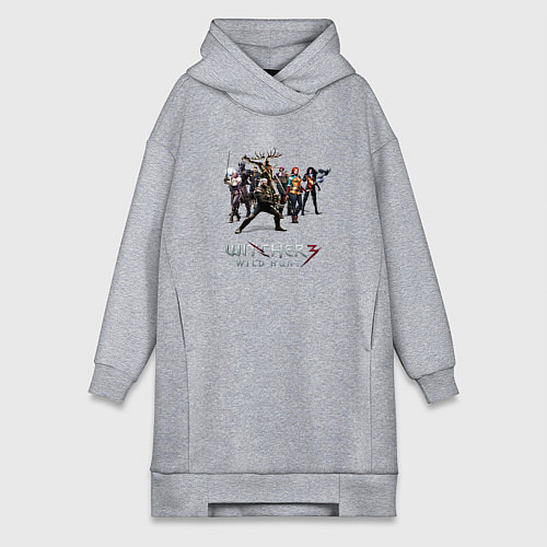 Женская толстовка-платье The Witcher 3 team / Меланж – фото 1