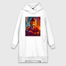 Женская толстовка-платье Крутой рыжий кот - крёстный отец мяуфии