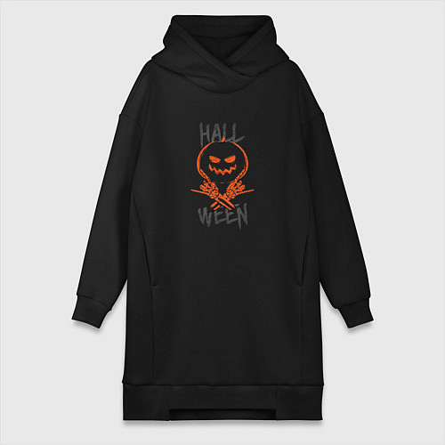 Женская толстовка-платье Halloween cool boy / Черный – фото 1