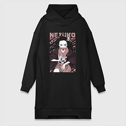 Женское худи-платье Nezuko black total cost, цвет: черный