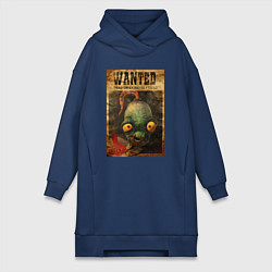 Женское худи-платье Oddworld - wanted, цвет: тёмно-синий