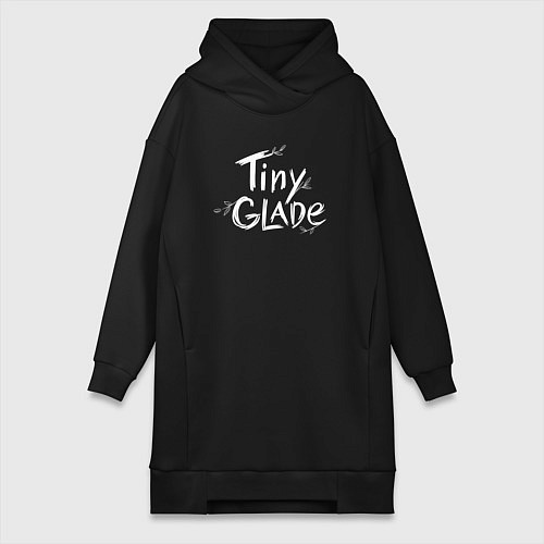 Женская толстовка-платье Tiny glade logo / Черный – фото 1