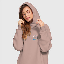 Женское худи-платье Mazda auto logo, цвет: пыльно-розовый — фото 2