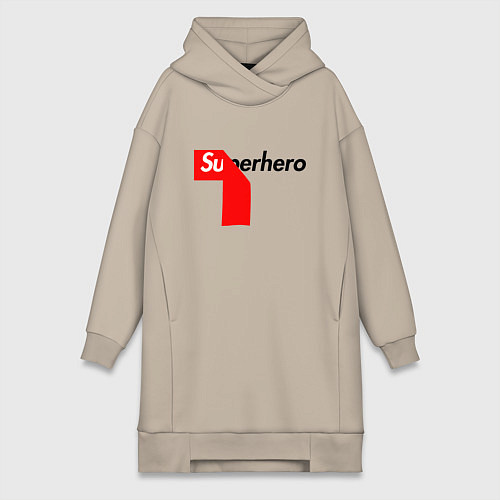 Женская толстовка-платье Супергерой / Миндальный – фото 1