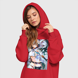 Женское худи-платье Девушка секси, цвет: красный — фото 2
