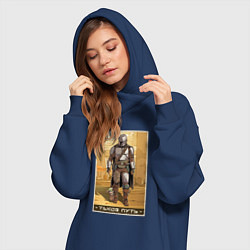 Женское худи-платье Мандалорец - Дин Джарин, цвет: тёмно-синий — фото 2