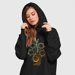 Женское худи-платье Monster hunter wilds dragon logo, цвет: черный — фото 2