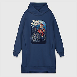 Женское худи-платье Santa Biker, цвет: тёмно-синий