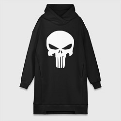 Женское худи-платье Punisher logo, цвет: черный