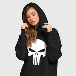 Женское худи-платье Punisher logo, цвет: черный — фото 2