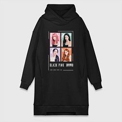 Женское худи-платье Blackpink 4 colors, цвет: черный