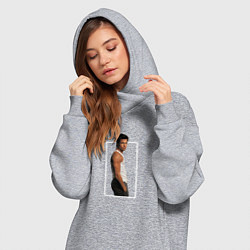 Женское худи-платье Красавчик Брэд Питт, цвет: меланж — фото 2