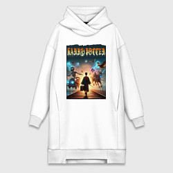 Женское худи-платье Гарри Поттер с волшебной палочкой, цвет: белый