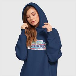 Женское худи-платье Зимние праздники, цвет: тёмно-синий — фото 2