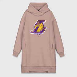 Женское худи-платье Lakers team, цвет: пыльно-розовый