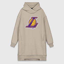 Женское худи-платье Lakers team, цвет: миндальный