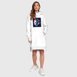 Женское худи-платье Санта Клаус спешит поздравить, цвет: белый — фото 2