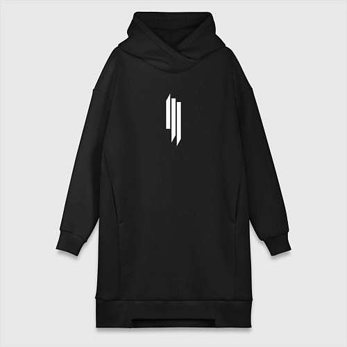 Женская толстовка-платье Skrillex - logo / Черный – фото 1