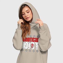 Женское худи-платье Green Day - american idiot, цвет: миндальный — фото 2