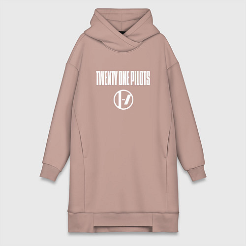 Женская толстовка-платье Twenty one pilots - logo / Пыльно-розовый – фото 1