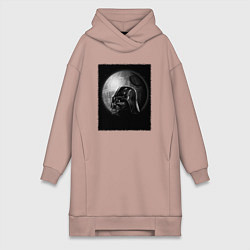 Женское худи-платье Дарт Вейдер звезда смерти, цвет: пыльно-розовый