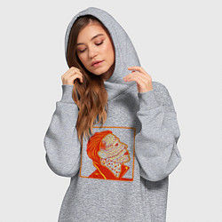 Женское худи-платье Найк Борзов, цвет: меланж — фото 2