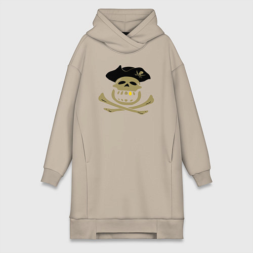 Женская толстовка-платье Веселый пират / Миндальный – фото 1