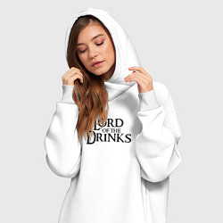 Женское худи-платье Lord of the drinks logo, цвет: белый — фото 2