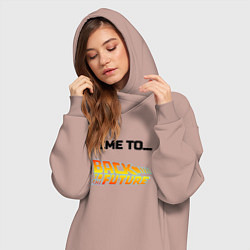 Женское худи-платье Time to back to the future, цвет: пыльно-розовый — фото 2