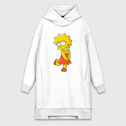 Женское худи-платье Lisa Simpson, цвет: белый
