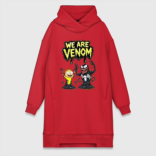 Женская толстовка-платье We are Venom - meme / Красный – фото 1