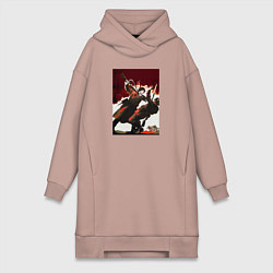Женское худи-платье День Победы над фашизмом, цвет: пыльно-розовый