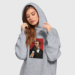 Женское худи-платье Фридрих Энгельс, цвет: меланж — фото 2