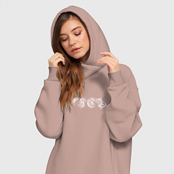 Женское худи-платье Русь с этническими узорами, цвет: пыльно-розовый — фото 2