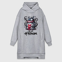 Женское худи-платье Totoro-Venom and Spider-man, цвет: меланж
