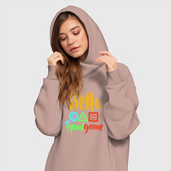 Женское худи-платье Hello squid game, цвет: пыльно-розовый — фото 2