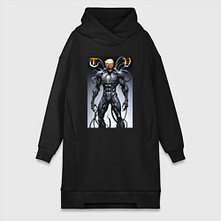 Женское худи-платье Venom-Trump collaboration - ai art fantasy, цвет: черный