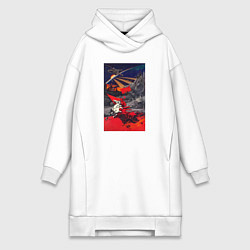 Женское худи-платье Советский Союз - на пути к звездам, цвет: белый